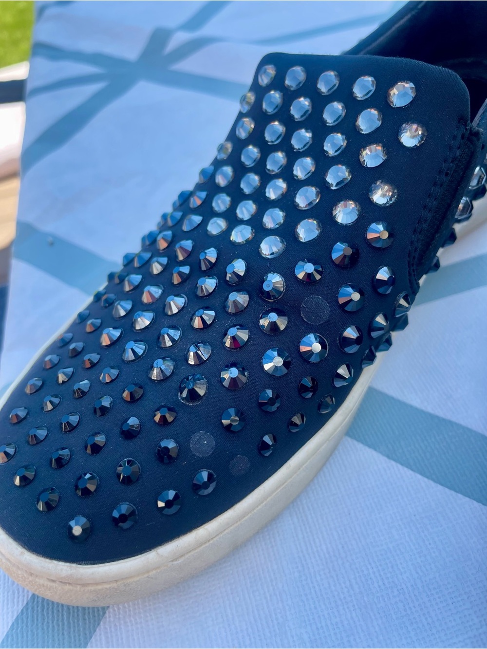 MICHAEL Kors Black Studded Slip-On Sneakers Size 6.5 - Picture 4 of 7